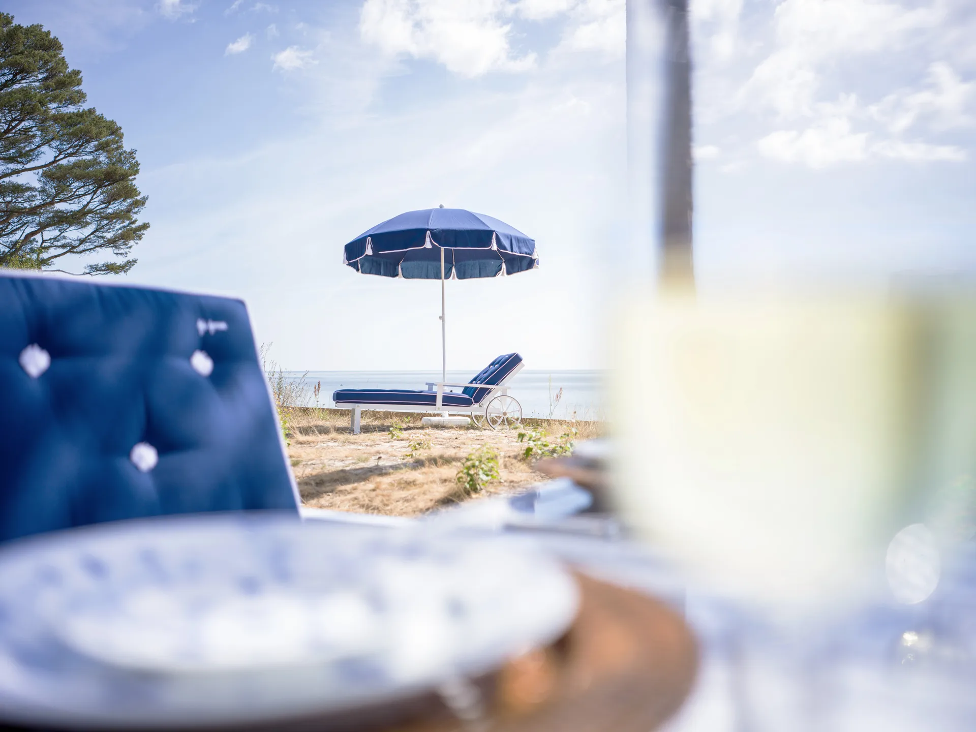 90 aurinkovarjo, Navy blue, Ø220 cm Fri Form