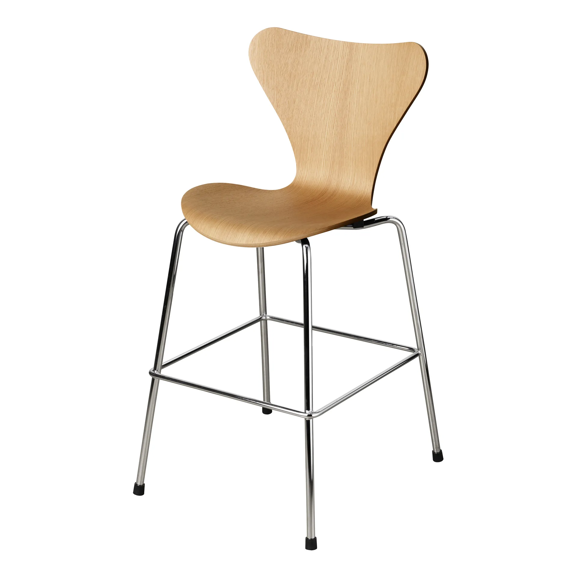 3177 Series 7 Junior -tuoli, kromi, Lacquered oak veneer Fritz Hansen