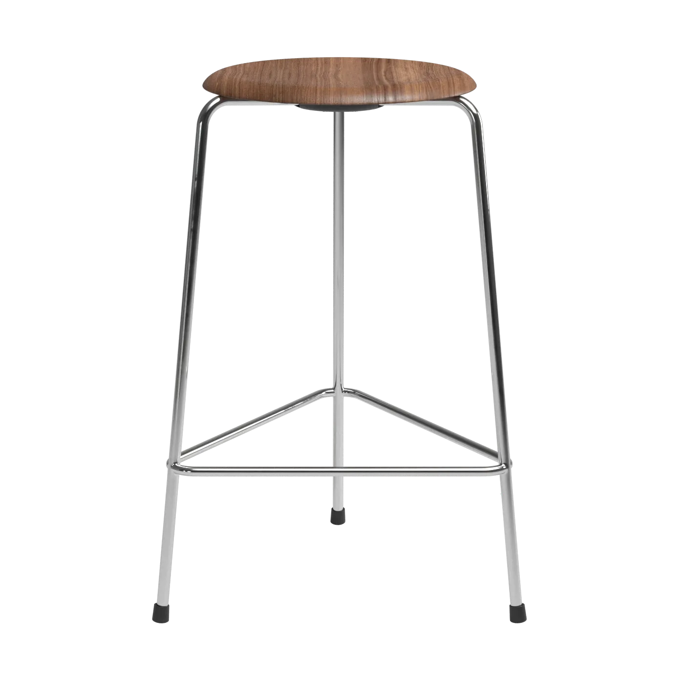 High Dot counter stool 3 jalkaa, Pähkinäpuu-kromi Fritz Hansen
