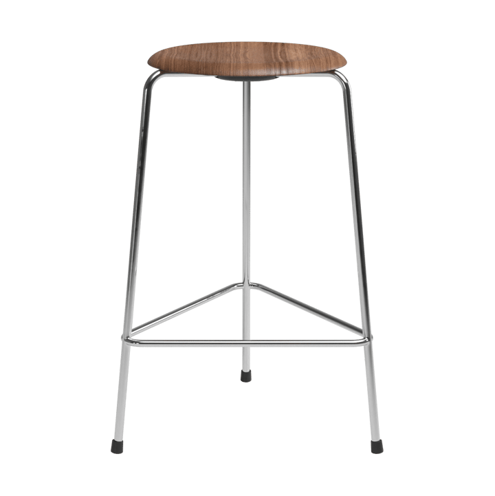 High Dot counter stool 3 jalkaa - Pähkinäpuu-kromi - Fritz Hansen