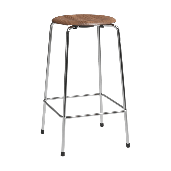 High Dot counter stool 4 jalkaa - Pähkinäpuu-kromi - Fritz Hansen