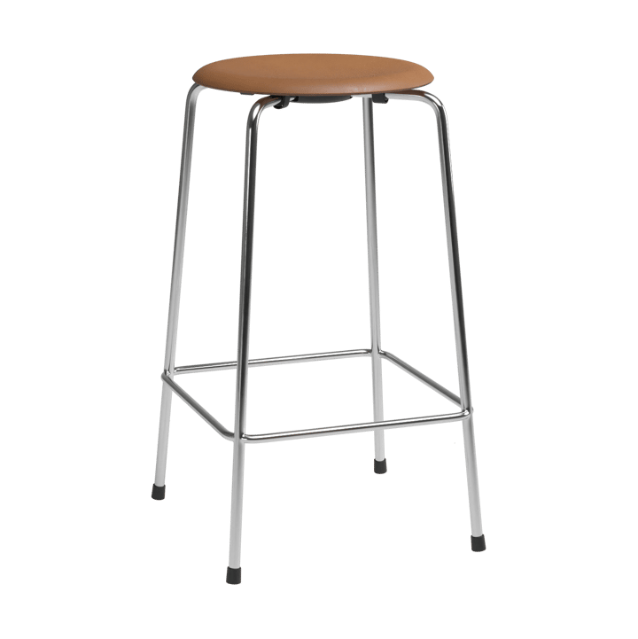 High Dot counter stool 4 jalkaa - Wild walnut nahka-kromi - Fritz Hansen