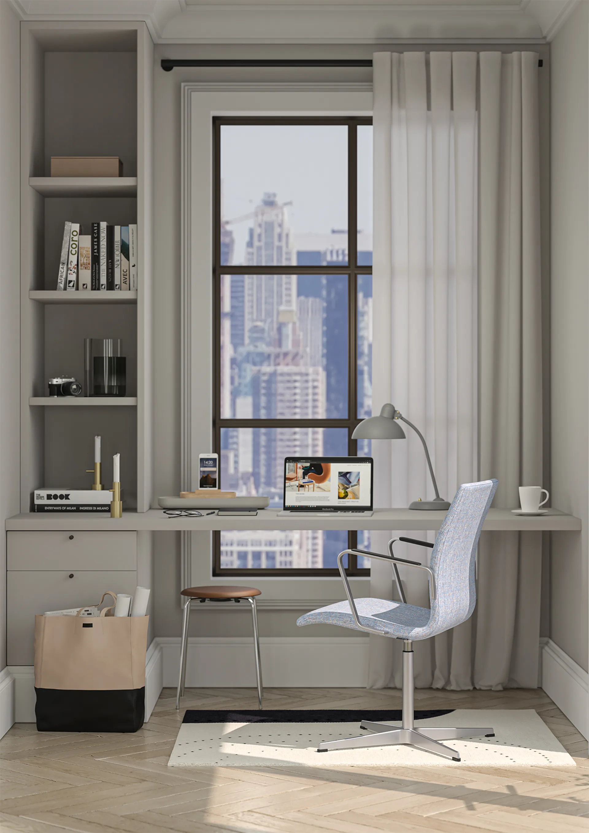 Kaiser Idell 6556-T -pöytävalaisin, Easy Grey Fritz Hansen