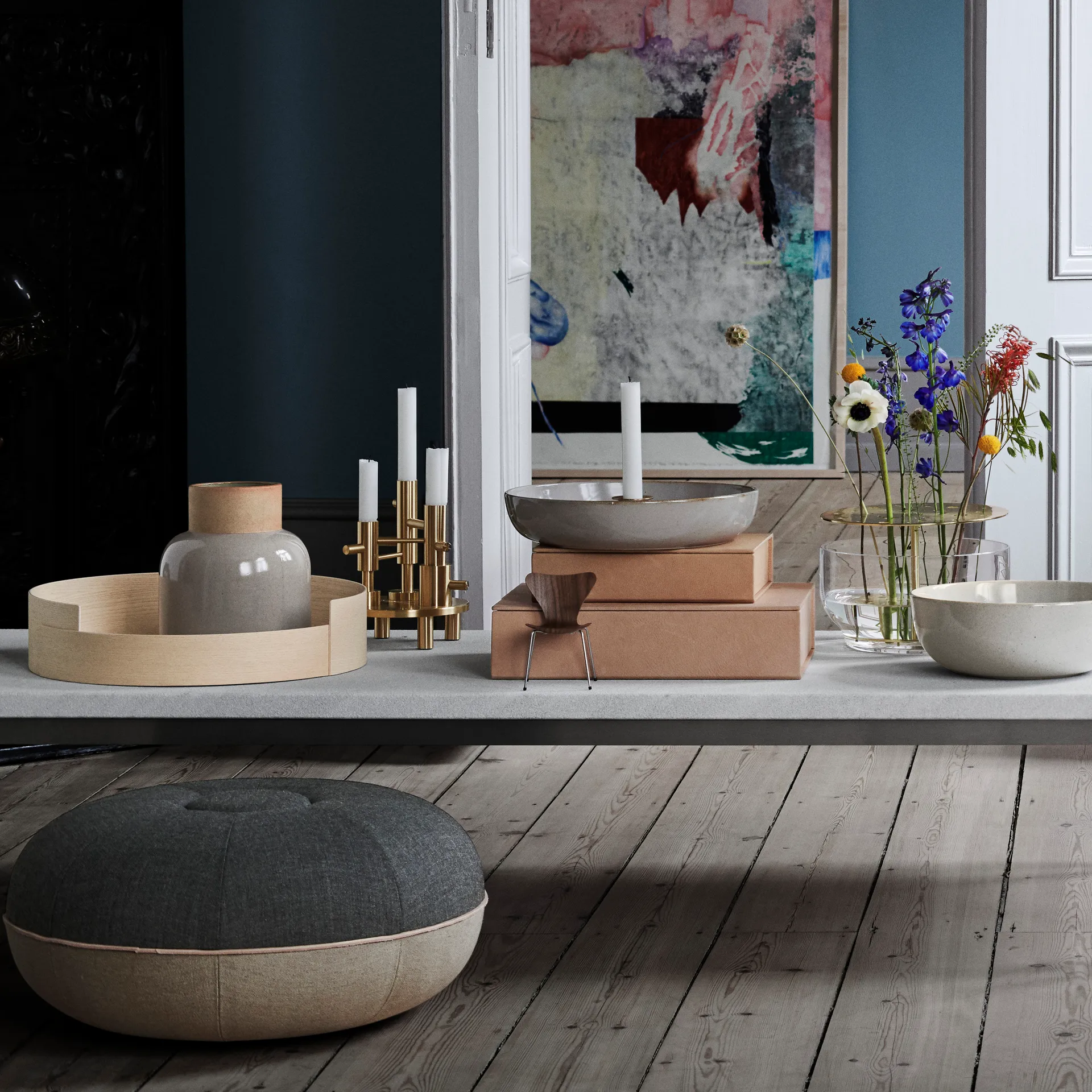 Pouf-istuintyyny, pieni, Slate Fritz Hansen