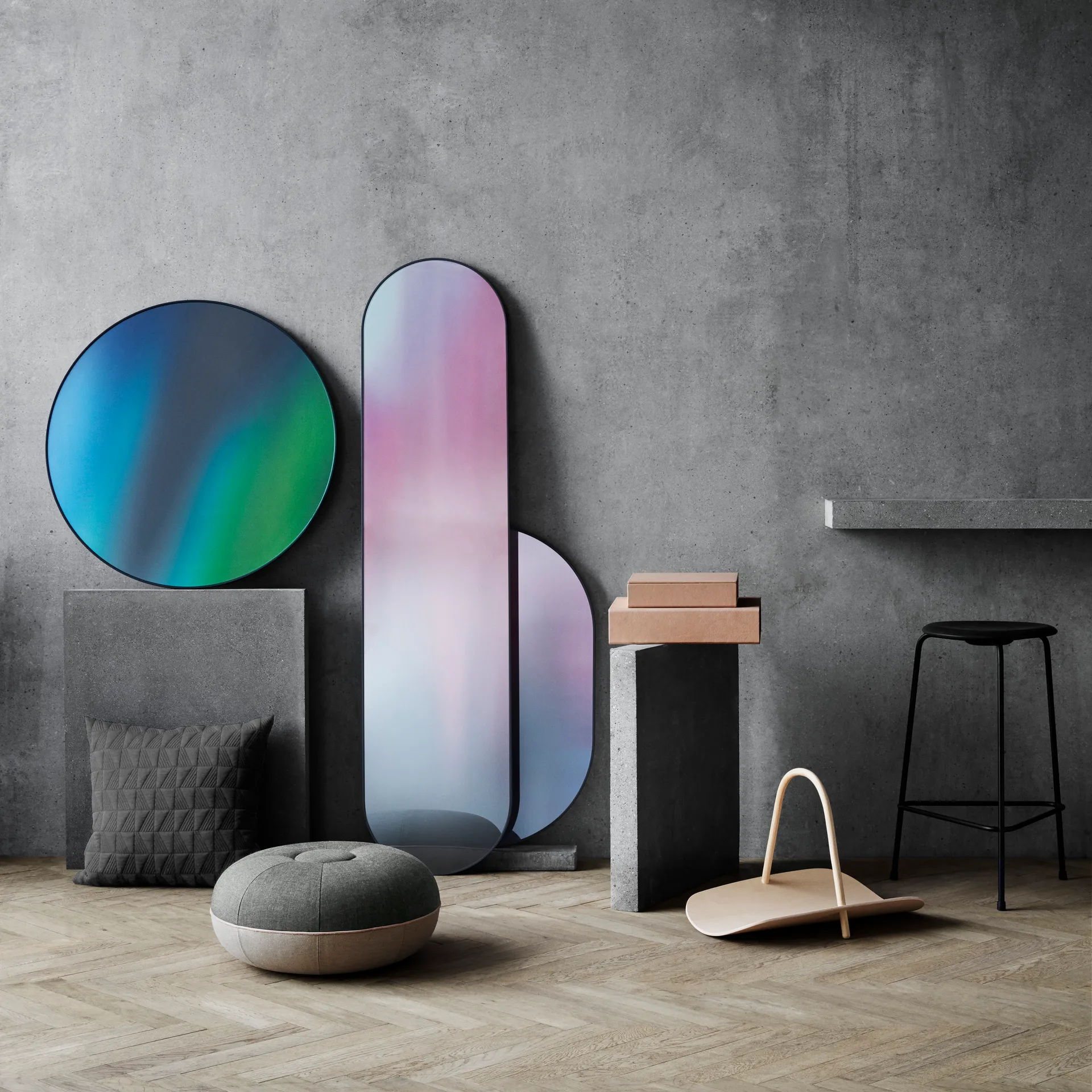 Pouf-istuintyyny, pieni, Slate Fritz Hansen