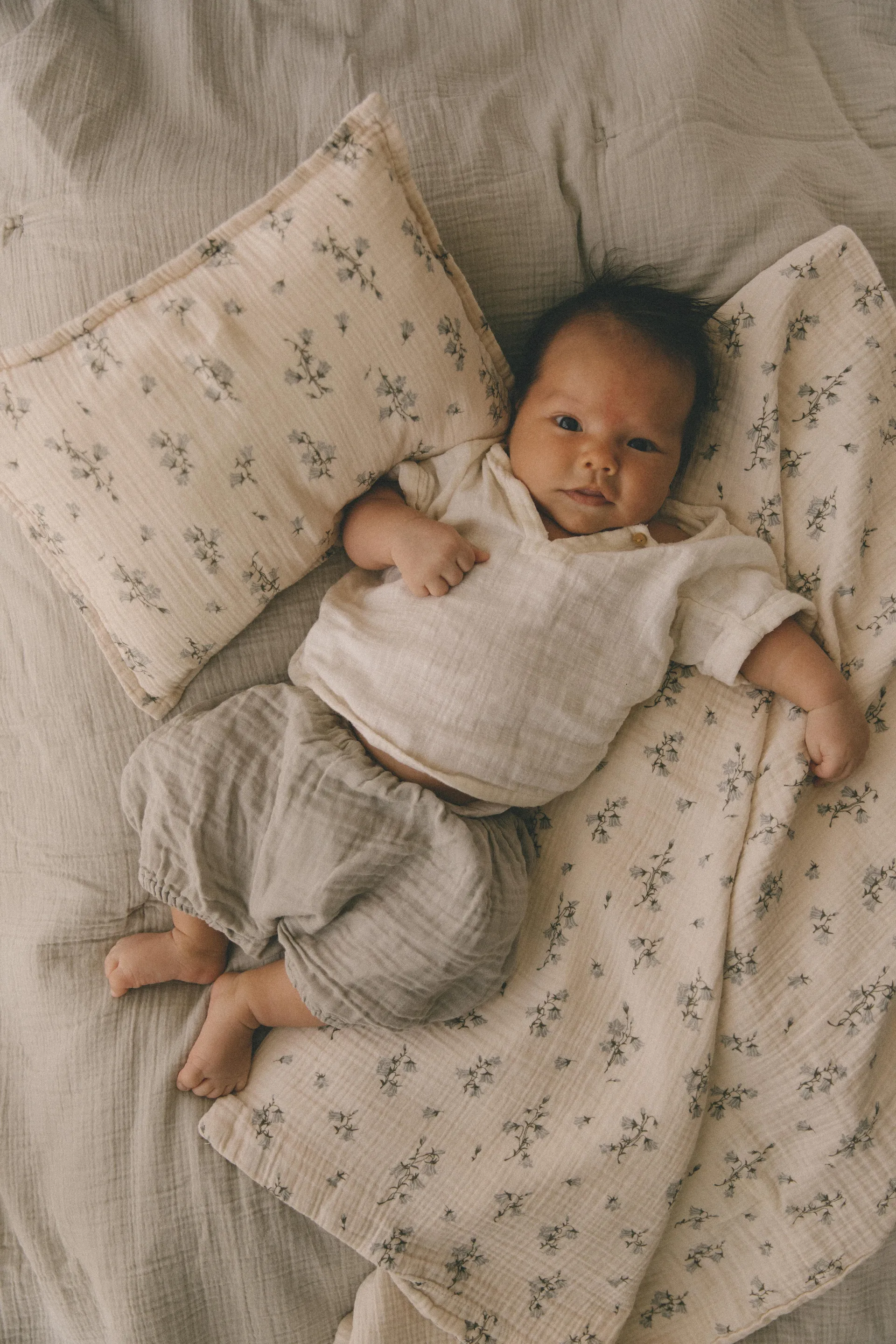 Bluebell Muslin pussilakanasetti baby, 70x80 cm/28x35 cm Garbo&Friends