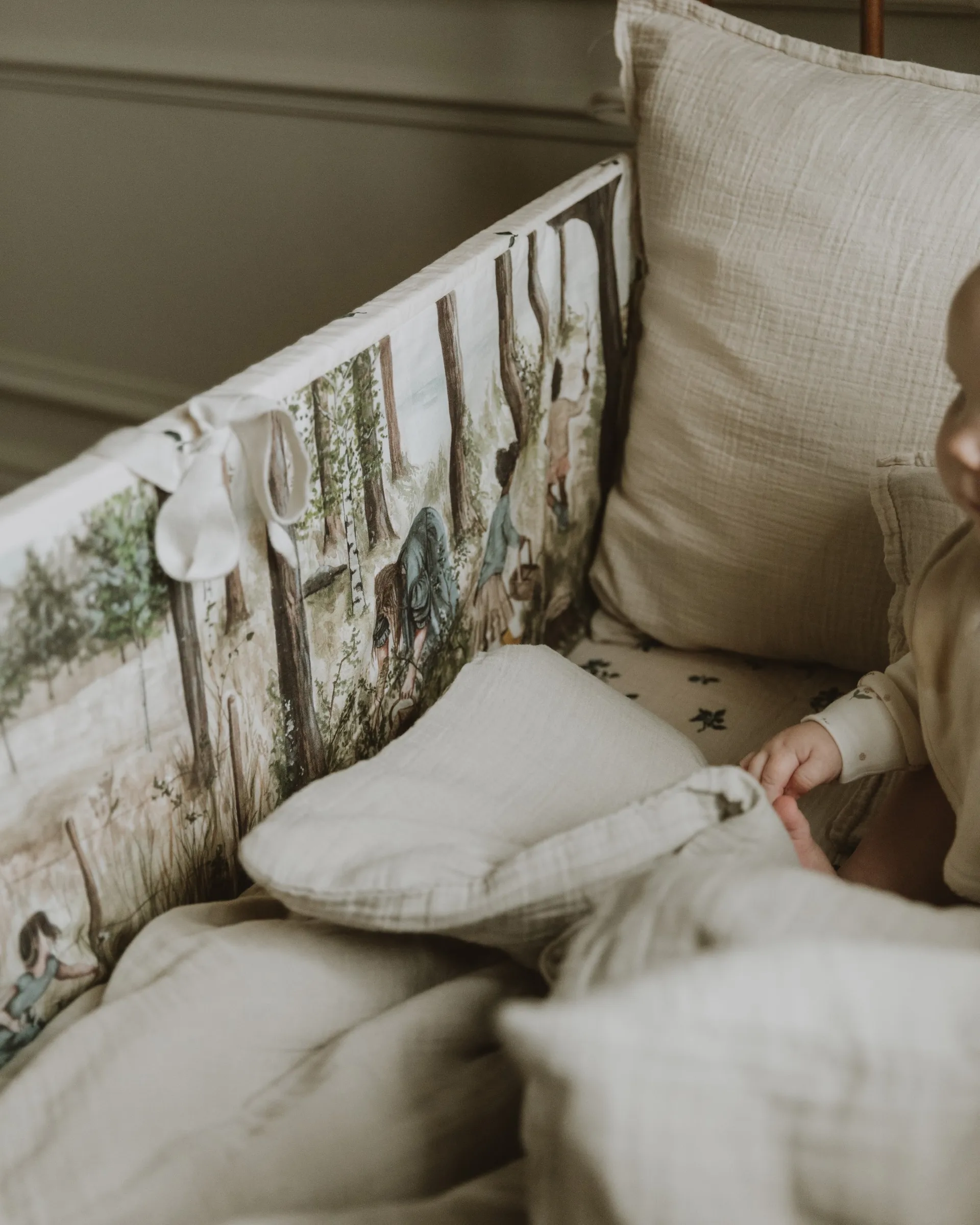 Eggshell Muslin pussilakanasetti junior, 100x130 cm/35x55 cm Garbo&Friends