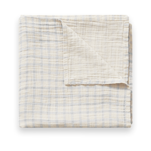 Garbo&Friends Gingham Sky Blue Muslin kapalopeitto 110x110 cm