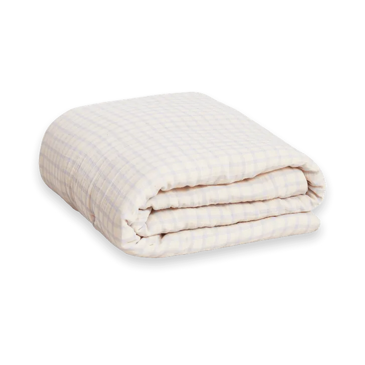 Gingham Sky Blue Muslin pehmustettu viltti, 100x140 cm Garbo&Friends