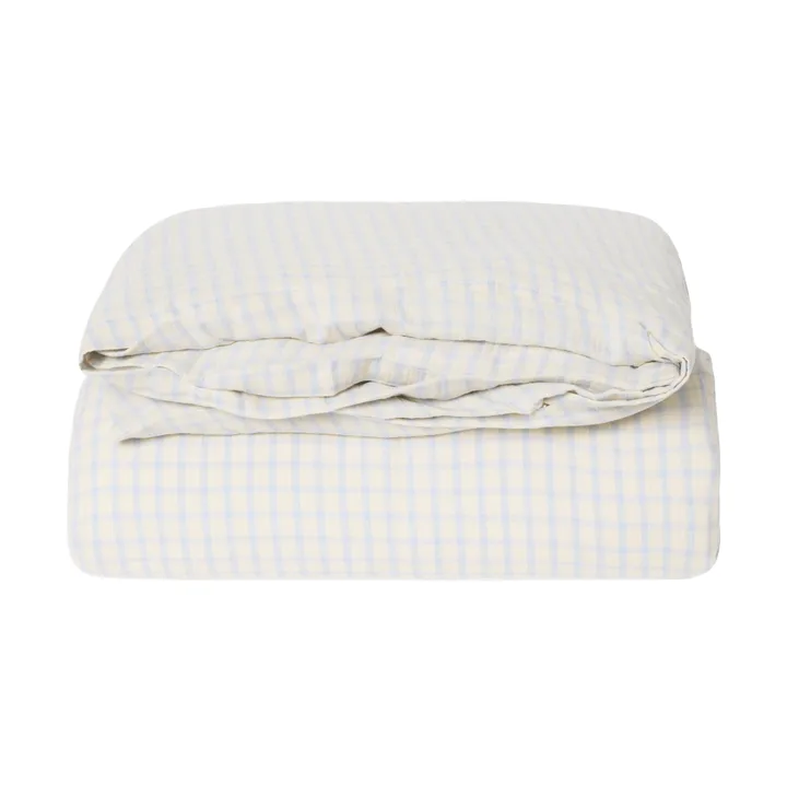 Gingham Sky Blue Muslin pussilakana - 150x210 cm - Garbo&Friends
