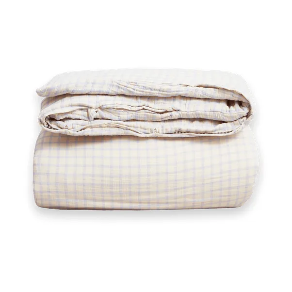 Gingham Sky Blue Muslin pussilakanasetti tuplavuode - 240x220 cm - Garbo&Friends