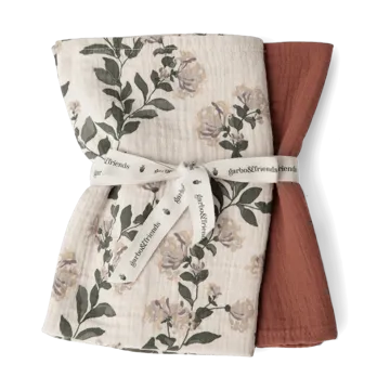 Honeysuckle Muslin peitto pieni 2 osaa - 60x60 cm - Garbo&Friends