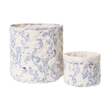 Jardim Satin tikattu kori 2 osaa - 20xØ20 cm + 30xØ30 cm - Garbo&Friends