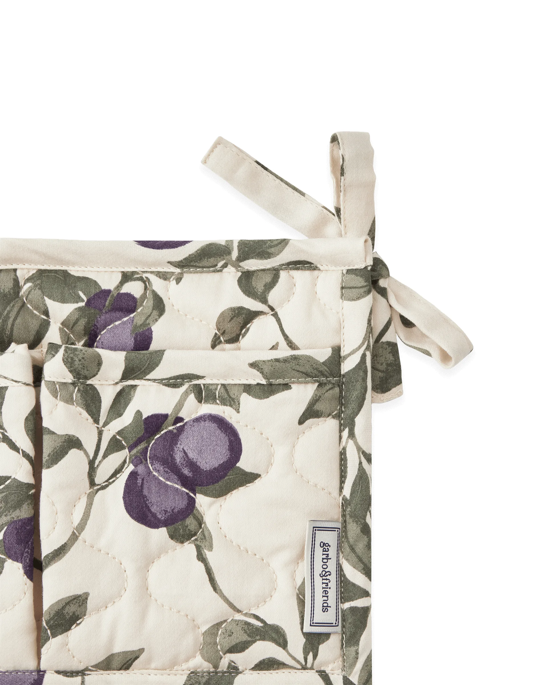 Luumu satiini tikattu sängyn tasku, 43x18cm Garbo&Friends