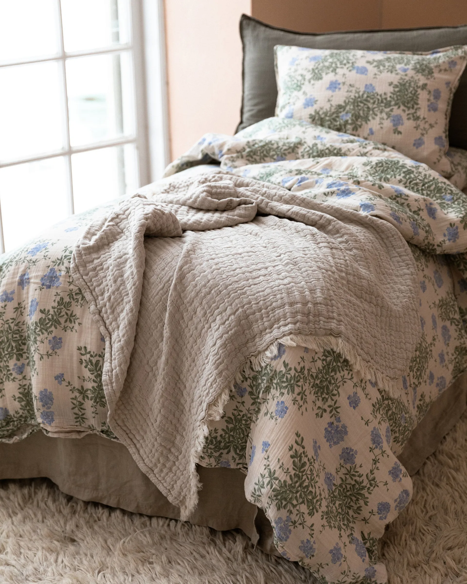 Plumbago Muslin pussilakanasetti, 140x200 cm/50x70 cm Garbo&Friends