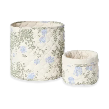 Plumbago Satin tikattu kori 2 osaa - 20xØ20 cm + 30xØ30 cm - Garbo&Friends