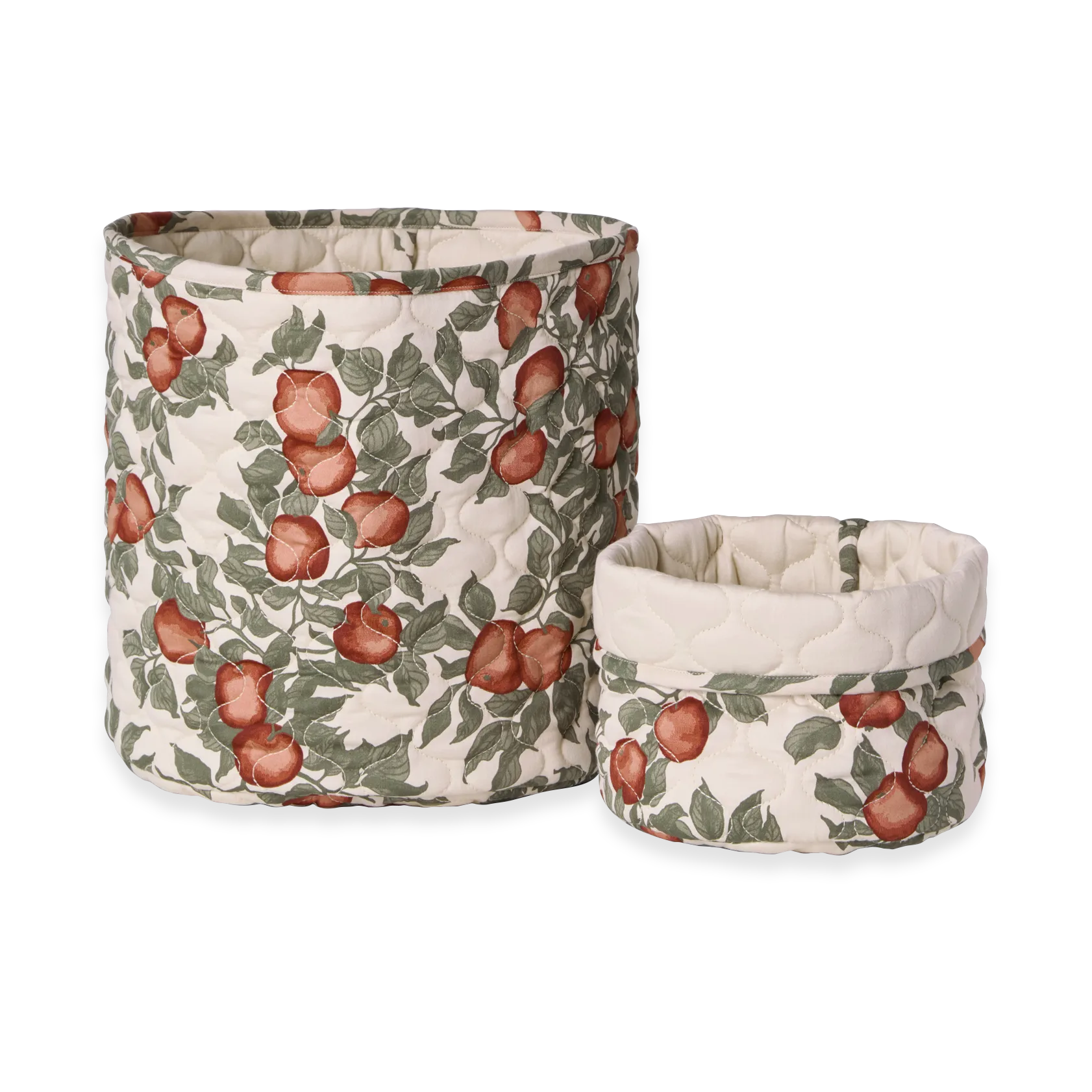 Pomme satiinipehmustettu kori, 2 osaa, 20xØ20 cm + 30xØ30 cm Garbo&Friends