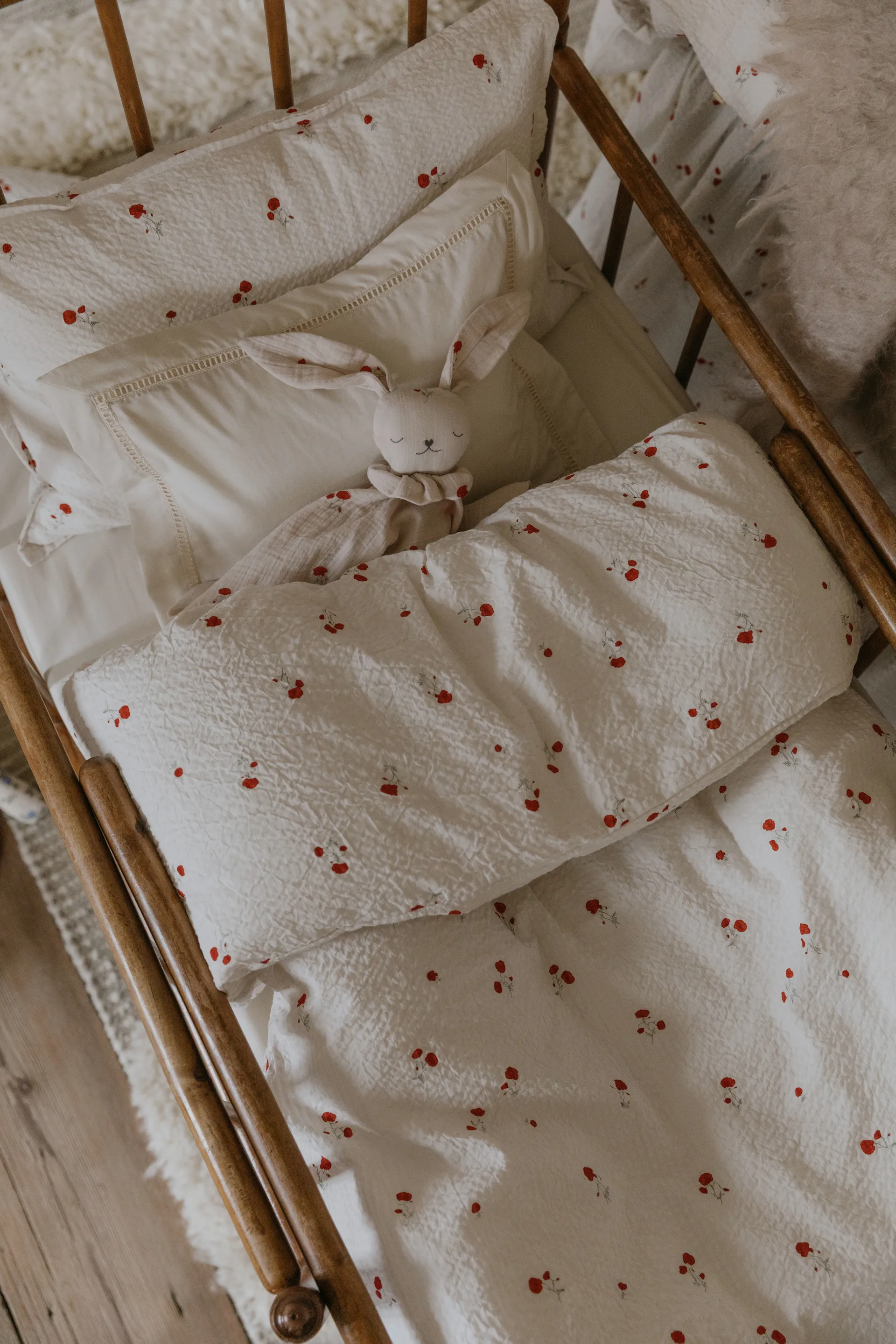 Poppy Seersucker-pussilakanasetti vauvalle, 70x80 cm/28x35 cm Garbo&Friends