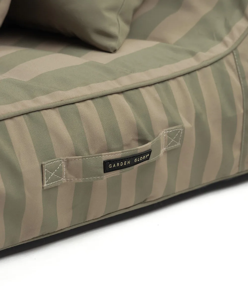 Garden Glory kelluva aurinkosänky, Eukalyptuksenvihreä-beige, 85×168,5 cm Garden Glory