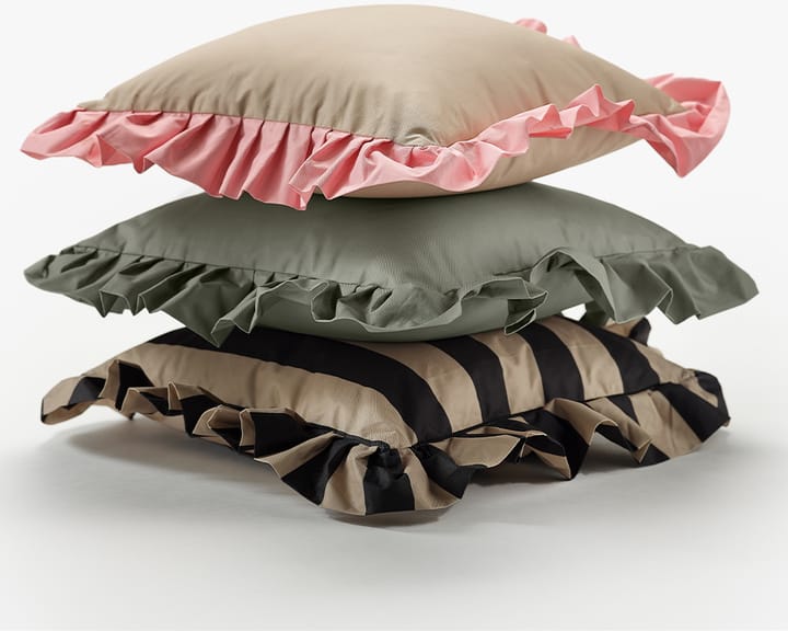 Garden Glory Outdoor tyyny röyhelöllä 45x45 cm., Beige-pinkki Garden Glory