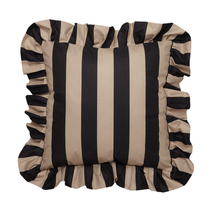 Garden Glory Outdoor tyyny röyhelöllä 45x45 cm. - Black-beige - Garden Glory