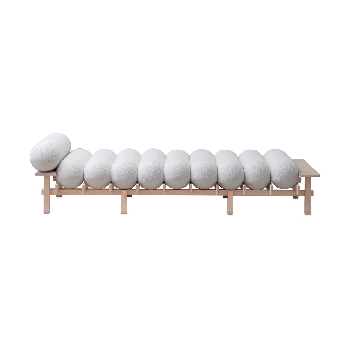 Gärsnäs Dag päivävuode Pyökki-Barnum bouclé 01 Off white