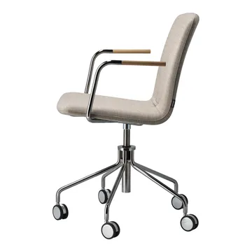 Day nojatuoli pyörivällä kromijalustalla - Tammi-luonnollinen-H&S-kangas foss 0212 - Gärsnäs