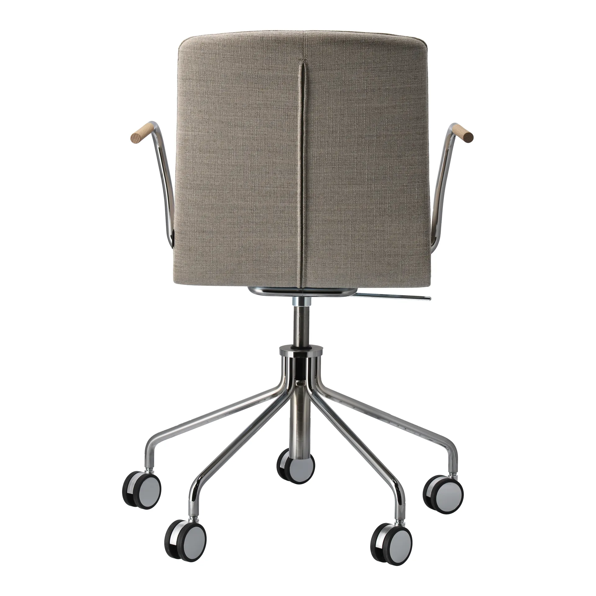 Day nojatuoli pyörivällä kromijalustalla, Tammi-luonnollinen-H&S-kangas foss 0212 Gärsnäs