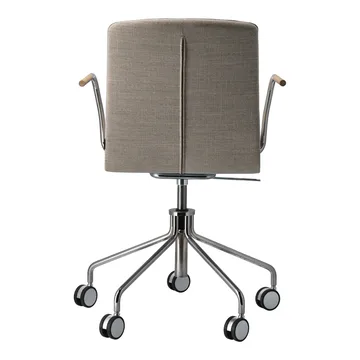 Day nojatuoli pyörivällä kromijalustalla - Tammi-luonnollinen-H&S-kangas foss 0212 - Gärsnäs