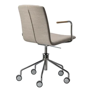 Day nojatuoli pyörivällä kromijalustalla - Tammi-luonnollinen-H&S-kangas foss 0212 - Gärsnäs