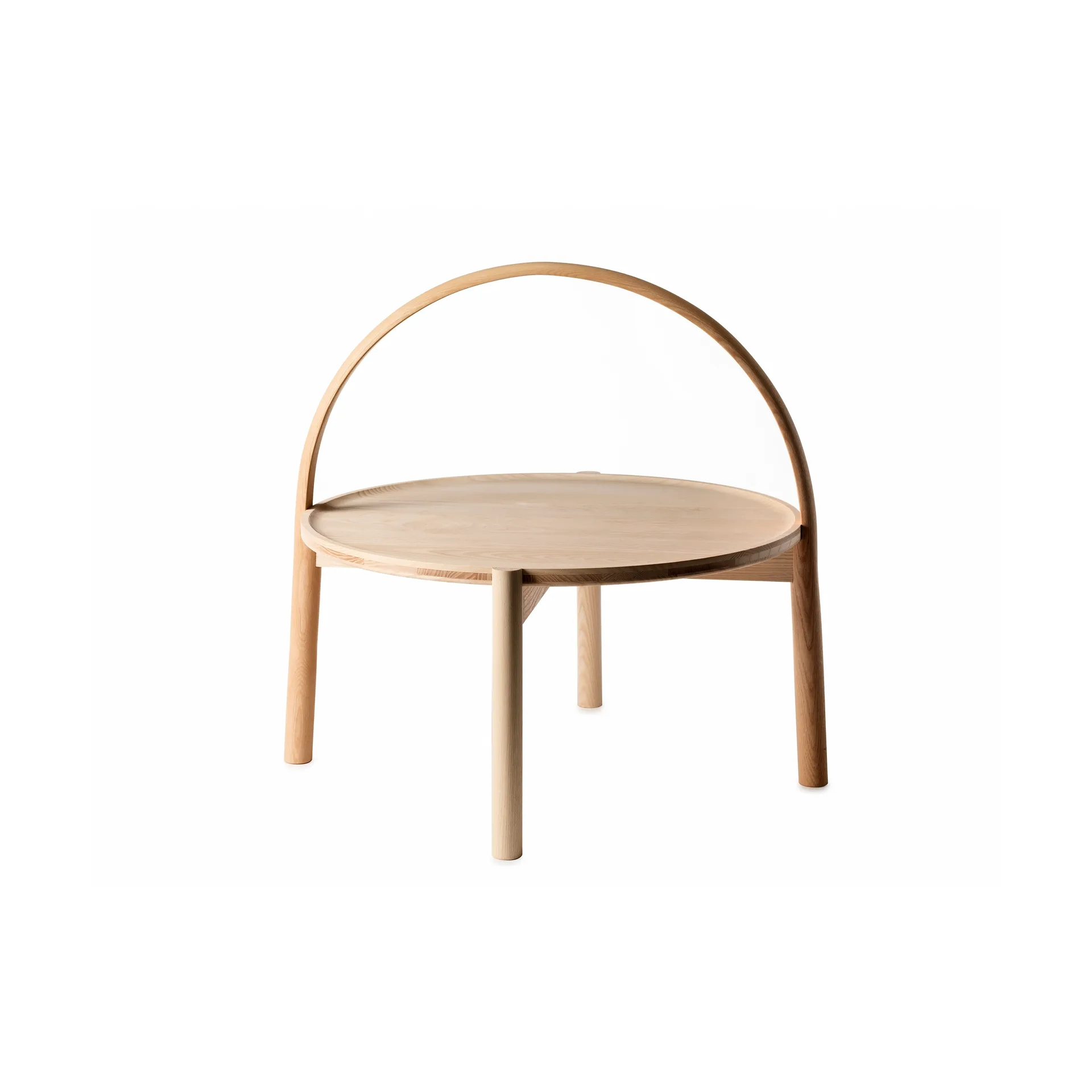 Elna sohvapöytä, Saarni-white-Ø60 cm m. kahvalla Gärsnäs