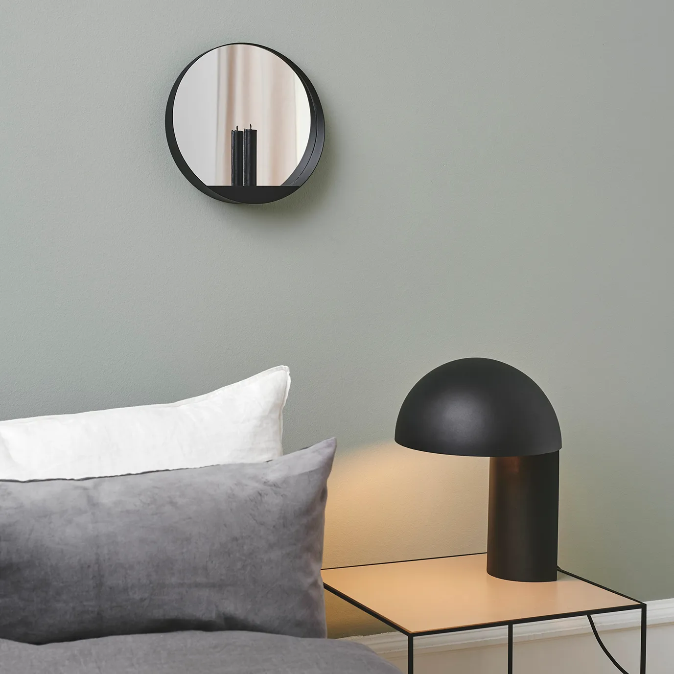 Glim peili/kynttilänjalka Ø 28 cm, Musta Gejst