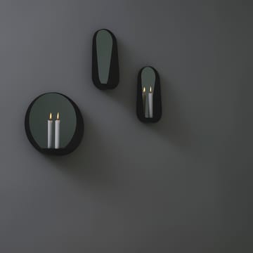 Glim peili/kynttilänjalka soikea 12x28 cm - Musta - Gejst