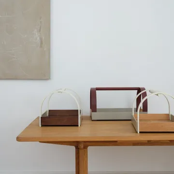 Kydo tarjotin kahvoilla 40,5×27×23,5 cm - Tammi-beige white - Gejst