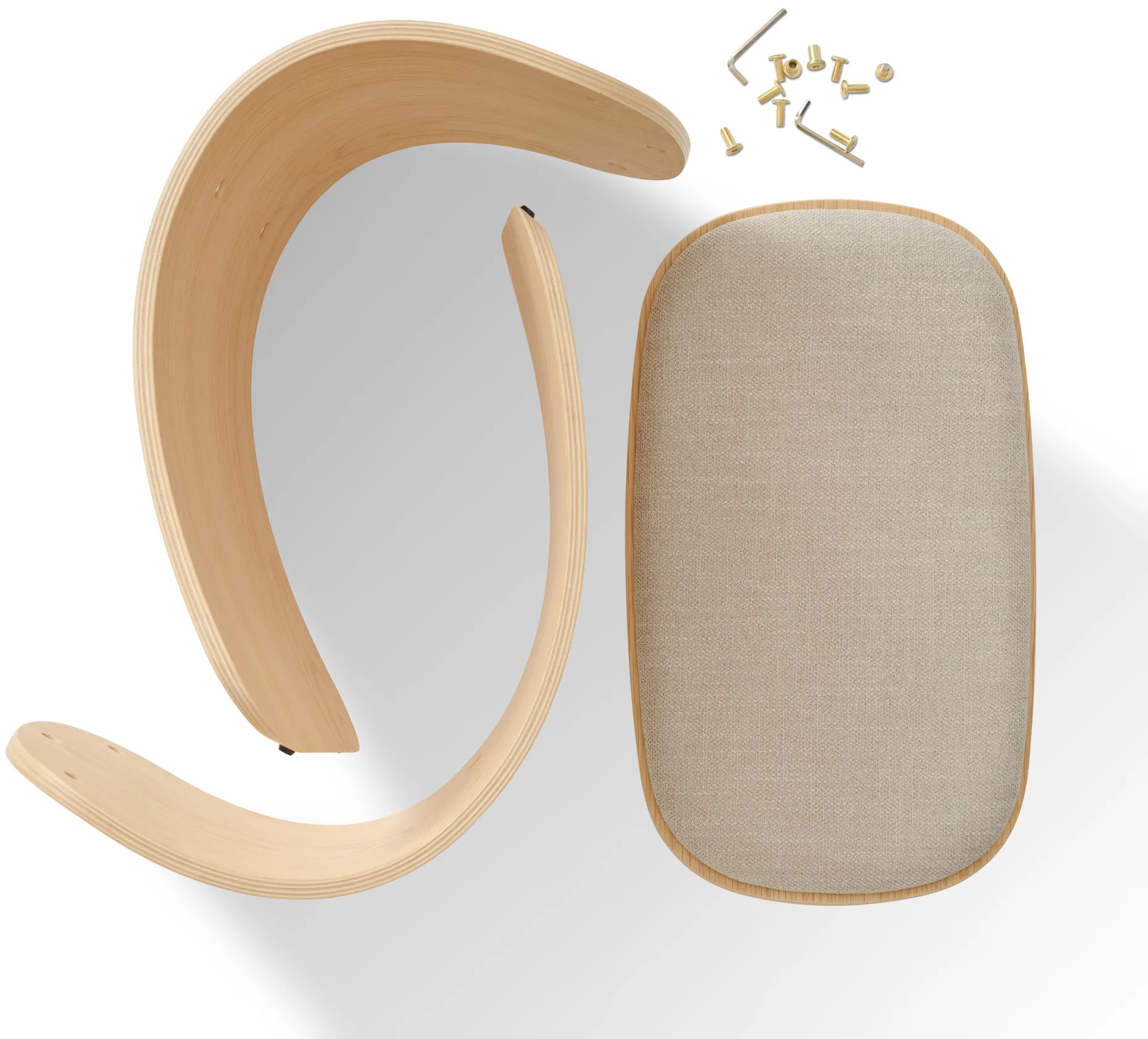 Luno jakkara 48×28×72 cm, Tammi beige tekstiili Gejst