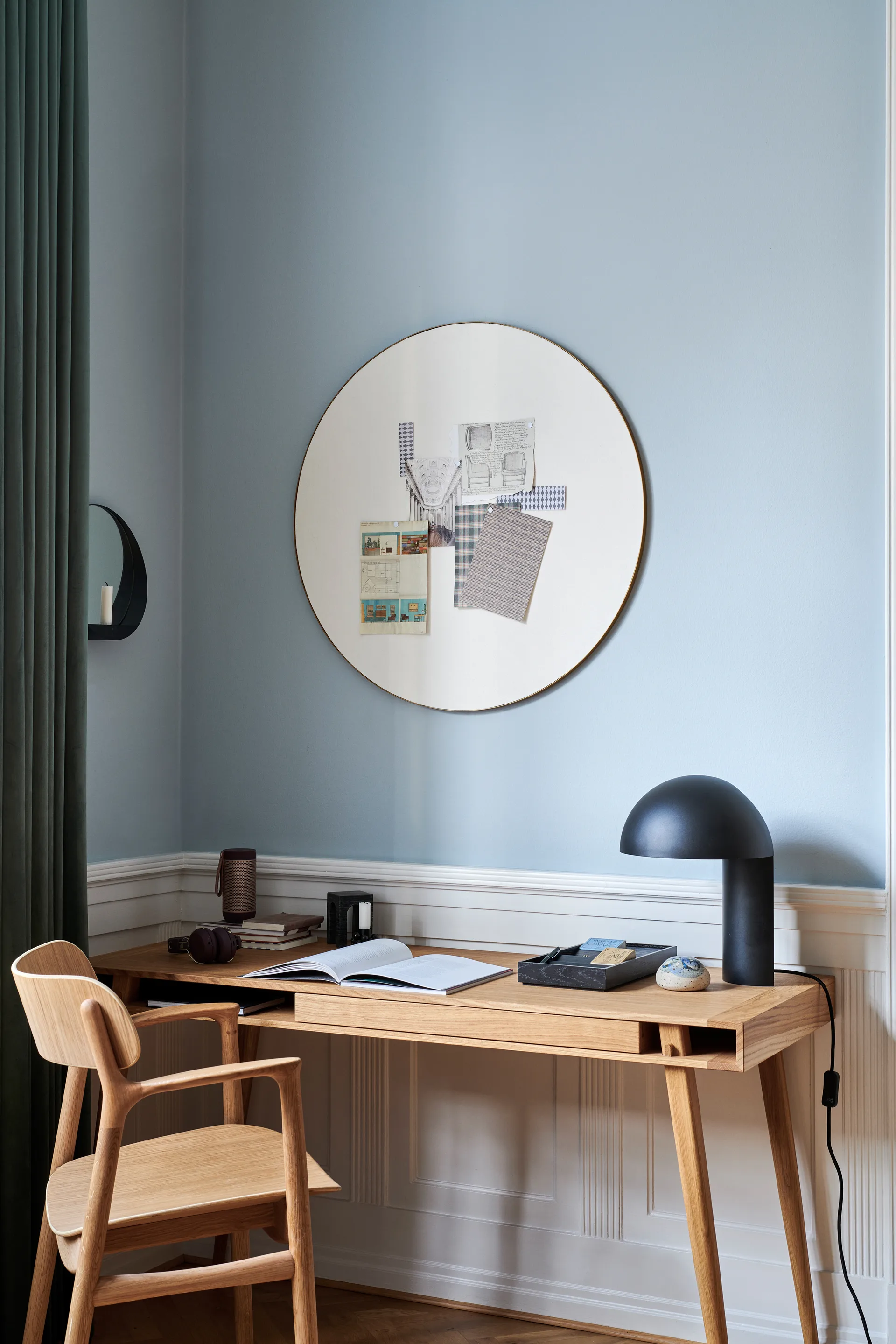 Retell pinboard ilmoitustaulu Ø 80 cm, Valkoinen-messinki Gejst