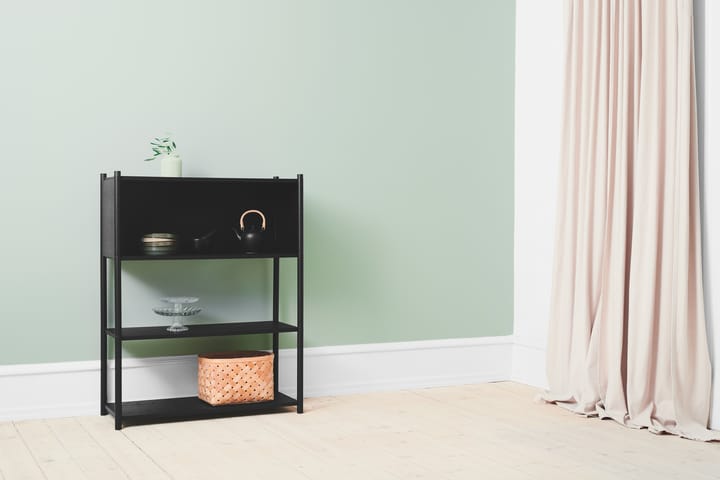 Sceene bookcase B, Mustaksi petsattu tammi Gejst