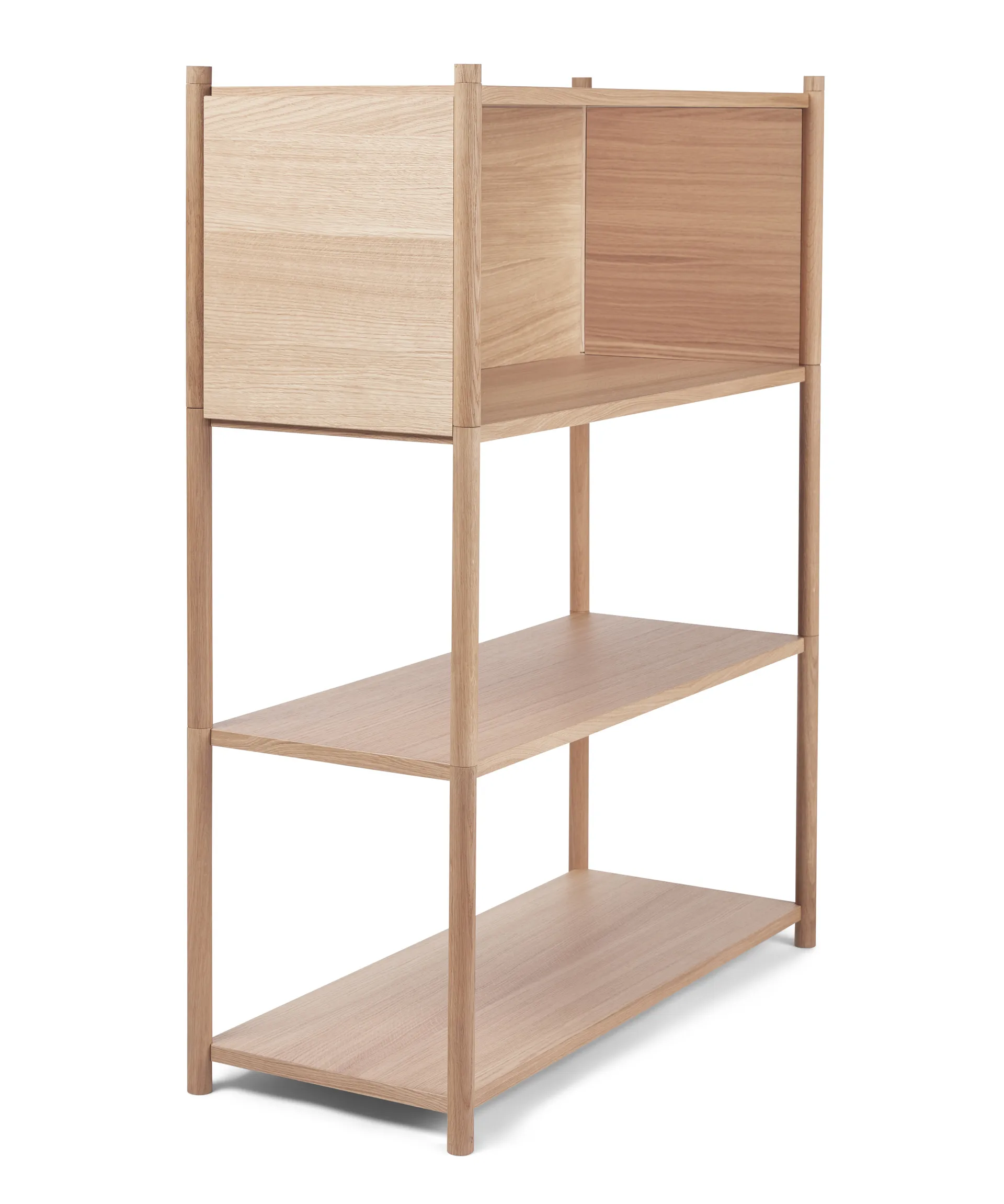 Sceene bookcase B, Vaalea tammi Gejst