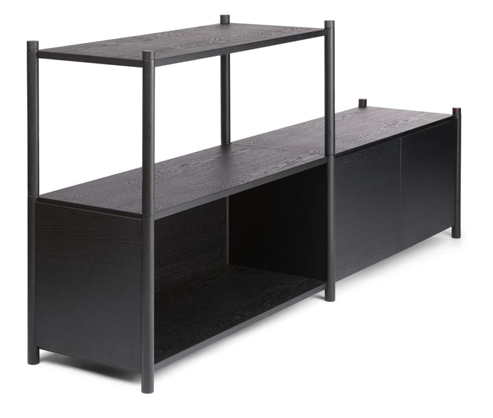 Sceene bookcase D, Mustaksi petsattu tammi Gejst