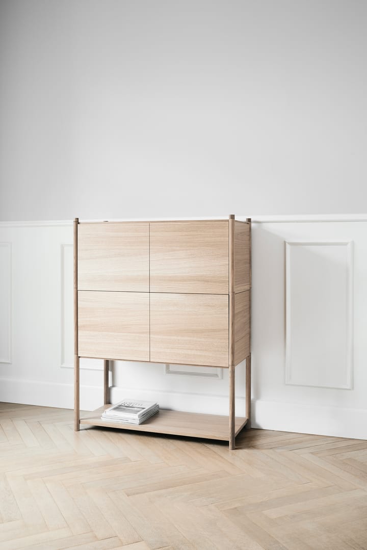 Sceene bookcase E, Vaalea tammi Gejst