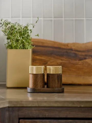 Sina suola- ja pippurimylly 6 cm - Tumma saarni messinki - Gejst