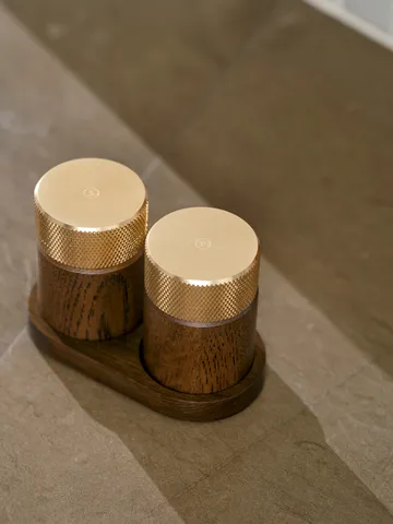 Sina suola- ja pippurimylly 6 cm - Tumma saarni messinki - Gejst