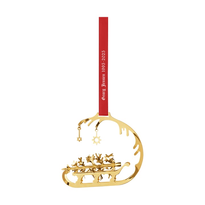 1995/2025 vuoden joulupuhelin kelkka joulukuusella - Kultapinnoitettu messinki - Georg Jensen
