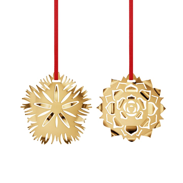2020 setti Ice Dianthus ja Ice Rosette - Kultapäällysteinen - Georg Jensen