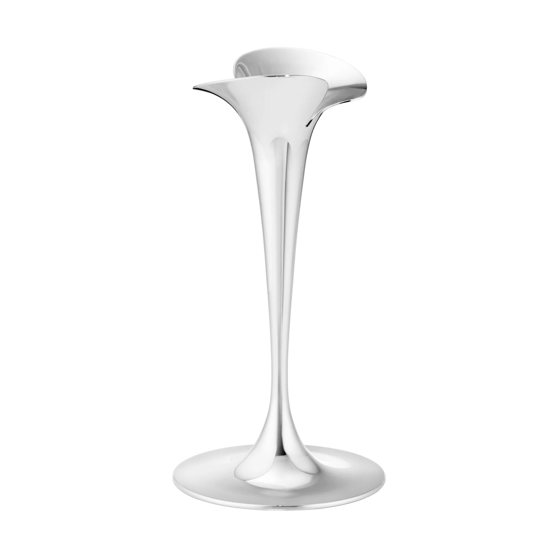 Bloom kynttilänjalat kruunukynttilöille, Ruostumaton teräs, pienet, 2 kpl Georg Jensen