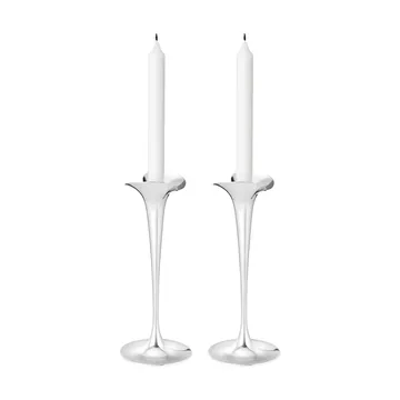 Bloom kynttilänjalat kruunukynttilöille - Ruostumatonta terästä, suuret, 2 kpl - Georg Jensen