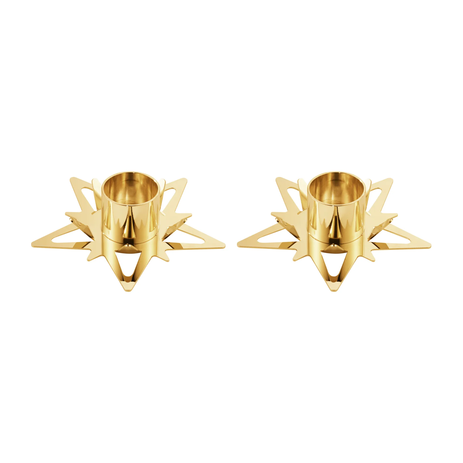 Classic christmas star kynttilänjalka Ø9 cm 2-pack, Kulta Georg Jensen