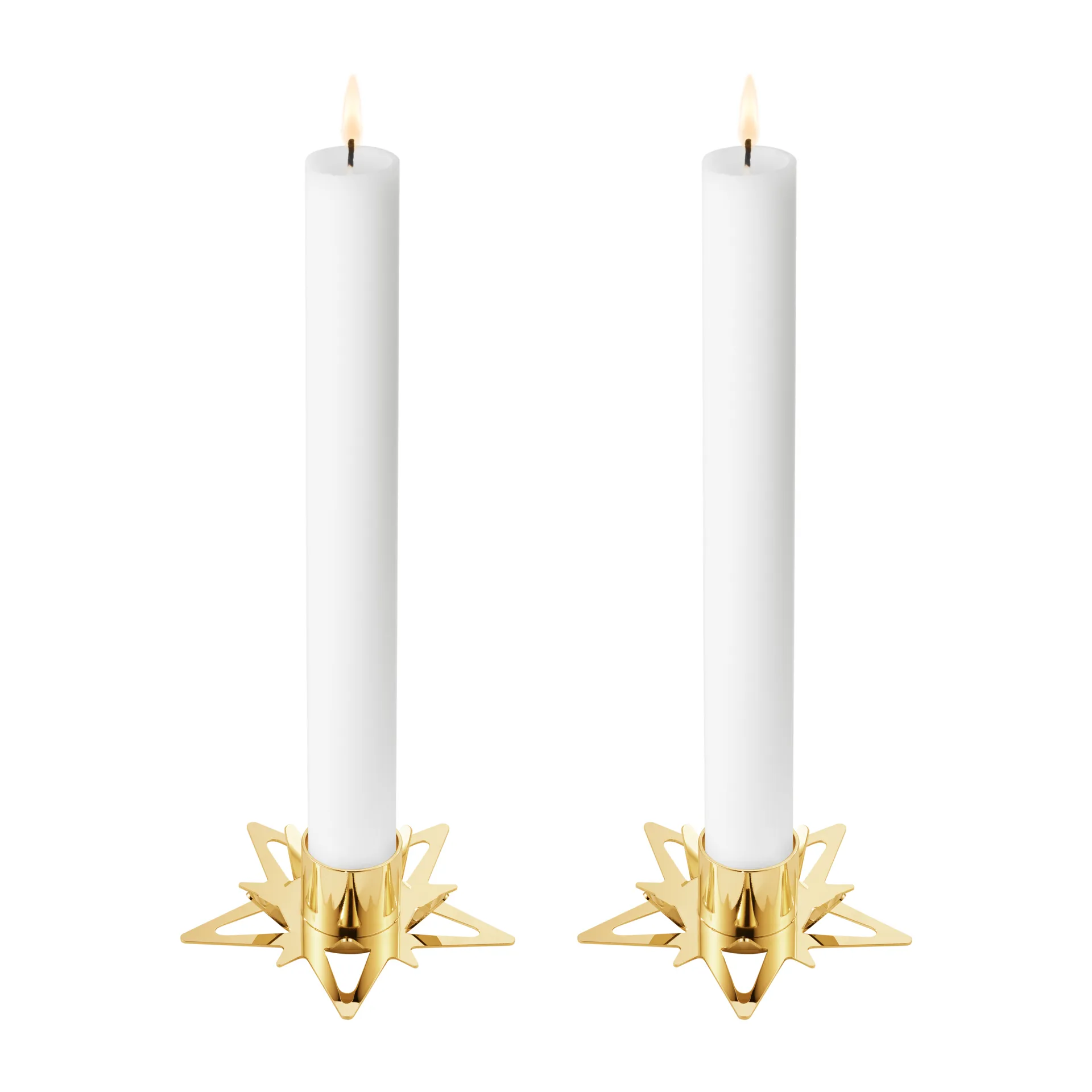 Classic christmas star kynttilänjalka Ø9 cm 2-pack, Kulta Georg Jensen