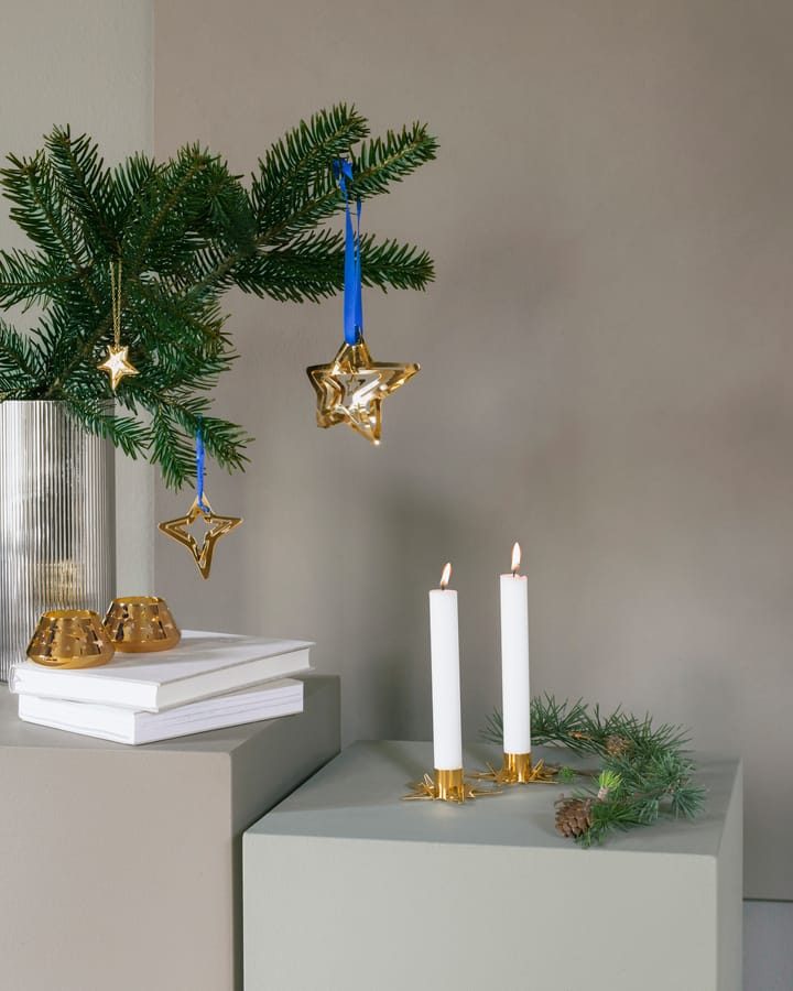 Classic christmas star kynttilänjalka Ø9 cm 2-pack, Kulta Georg Jensen