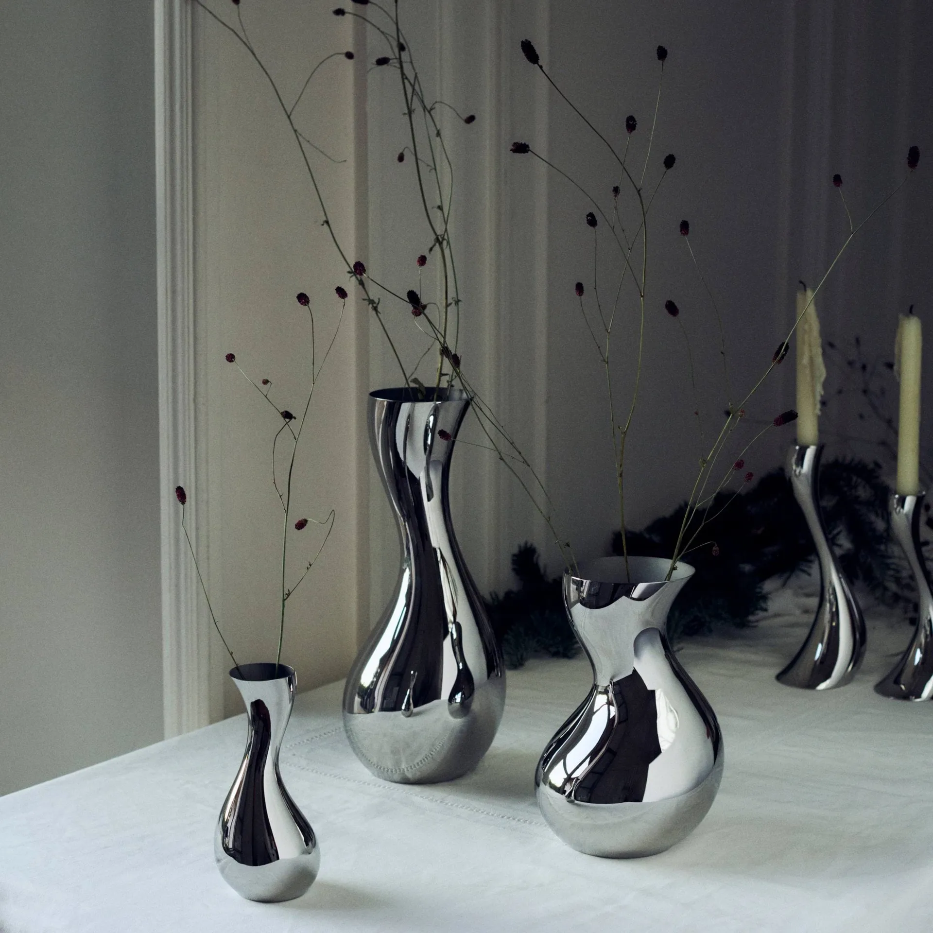 Cobra maljakko, Ruostumaton teräs, small Georg Jensen